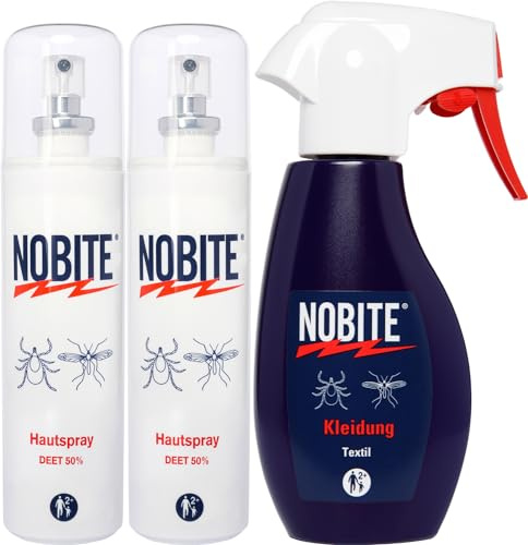 NOBITE Kit Viaggio Tropici Set Antizanzare – DEET 50% Pelle + Spray Abiti