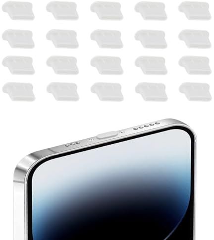 Fanoshon 20x USB C Dust Plugs White Anti Dust Covers Silicone Type C Charging Port Protection Caps Compatible with iPhone 15 Plus Pro Max/Samsung S23-S20/MacBook/iPad/Pixel Wireless Charging Friendly