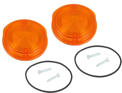 Set: 2x Blinkerkappe vorn, rund, orange inkl. Gummidichtring + Schrauben -