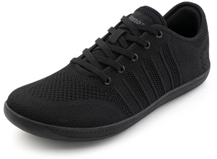 Hitmars Chaussures Minimalistes Homme Pieds Nus Femme Barefoot Basket Trail Running Basquette Unisexe Sneaker Fitness Légères Antidérapant Gym Noir 2 Size 43