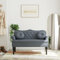 Festnight Sitzbank mit Rückenlehne Sofabank mit Armlehne 2 Sitzer Sofa Retro Polsterbank Loungesofa Küchensofa Flurbank Loungebank Esszimmerbank Essbank Stoffsofa Küchenbank Bank Küche Dunkelgrau