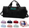 Personalisierte Seesack Anpassbare Sporttasche Personalisierte bestickte Reisetasche mit Nass & Trocken Tasche & Schuhfach für Männer & Frauen Personalisierte Sporttaschen (Schwarz)