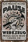 LUCKYLINDE Blechschild für WERKSTATT und GARAGE – lustiger Spruch, Werkstattregeln, Handwerker und Schrauber Deko Schild, 20x30cm (Ich mache keine Pause)