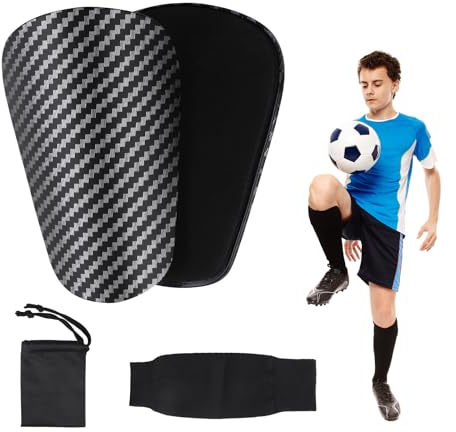 LALAGO 2 Stück Kleine Schienbeinschoner, 10x6cm Mini Fußball Schienbeinschoner, Mini Shin Pads Football, Mini Schienbeinschoner mit Fußball-Socken und Tragetasche, für Kinder Jungen Mädchen