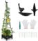 COSTWAY Rankhilfe mit Blumenkasten auf Rollen, Garten Obelisk aus beschichtetes Metall & PP, Rankgitter mit Pflanzkasten & Selbstbewässerung, Tomatenturm für Kletterpflanzen Tomaten Blumen