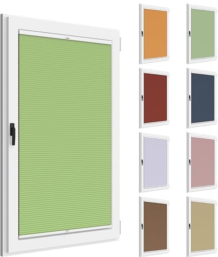 NIBLO Doppelplissee zum Bohren nach Maß v.Farben H131-230 B121-150 | Thermoplissee Verdunklungsplissee blickdicht | Verschraubung Glasleiste | Wabenplissee Faltrollo Hitzeschutz Rollo