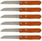 Acan Tradineur - Pack de 6 Cuchillos patateros, Cuchillo mondador, pelar Patatas, Hoja de Acero Inoxidable y Mango de Madera, Cubiertos clásicos, Aptos para lavavajillas - 17,5 cm