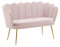 Il Gruppone Passione Casa Divano Due 2 Posti in Velluto Forma Conchiglia Gambe in Metallo 133x63x75 Cm Camera Soggiorno Ufficio - Rosa Cipria