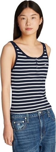 Tommy Jeans Damen Tjw Slim Button Tank Dw0dw19492 Tanktop