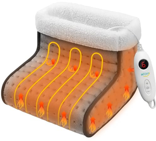 Chauffe-Pieds éLectrique Pour Hommes Et Femmes, Coussin Chauffant Rapide Pour Les Pieds Avec 6 RéGlages De Chaleur, ArrêT Automatique Et Chauffe-Pieds Lavable En Machine