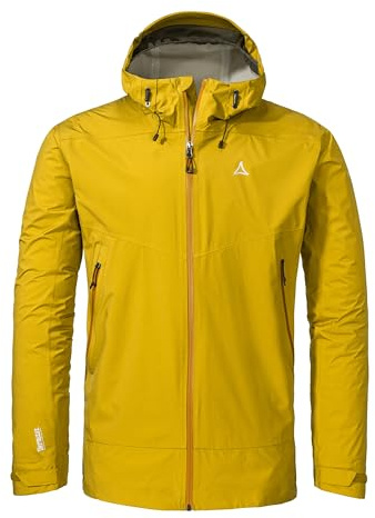Schöffel Herren 2.5L 3D Jacket Vistdal M, wasserdichte Regenjacke, sportliche Outdoor Jacke, winddicht & atmungsaktiv dank Dermizax Membran, molten gold, 52