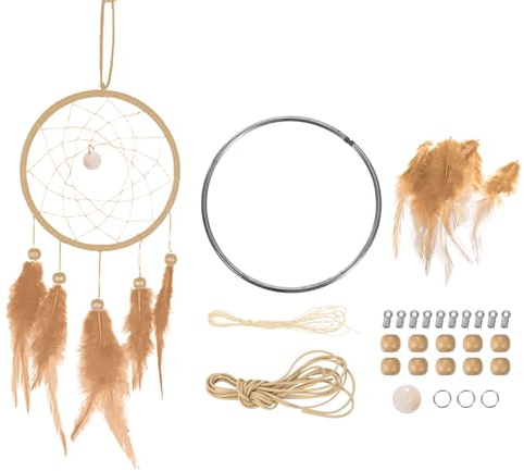 PATIKIL DIY Traumfänger Set Traumfänger Bastelset Wanddekoration Beige | Handgemachte Traumfänger Kits, Für Anfänger, Stil 3