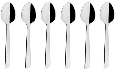 Geneviève Lethu 538046 Set de 6 Cuillères à Café en Acier Inoxydable- Collection MANHATTAN, L 11 cm - Petites Cuillères à Dessert, Cuillères à Expresso