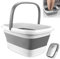 Bain de Pied Pliable, Massage des Pieds Bassine Pied, Baignoire pour Pieds Pliable Avec Massage pour Le Bain de Pieds, La Pédicure, Le Soulagement de La Fatigue (Blanc grisâtre)