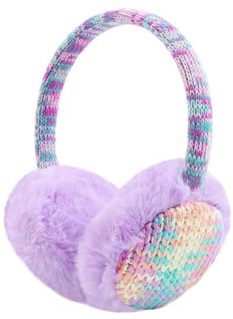 Lufdegim Warmes Ohrenwärmer Flauschige Ohrenschützer Winter Earmuffs Kältedicht Pelzige Ohrabdeckungen Gehörschutz Outdoor für Jungen und Mädchen (Lila)