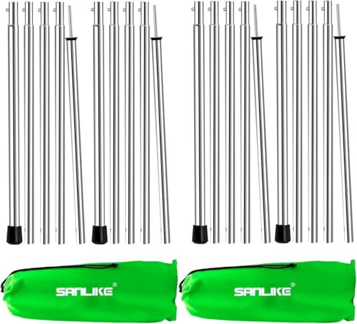 SAN LIKE Zeltstange Teleskopstange für Zelte Camping, Zeltstange Teleskopstange aus Edelstahl, Sonnensegel Campingplanen, Ersatz Stützstangen Vorzelt Teleskopierbar