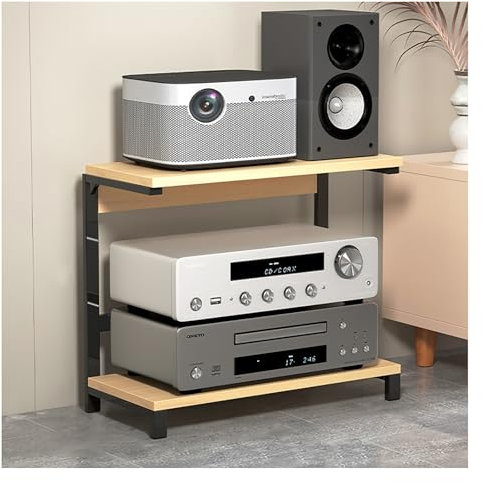 Étagère multimédia, support de console de jeu, étagère DVD, support de support audio stéréo, support d'étagère de jeu sous TV, avec support de rangement, gain de place, pour lecteurs DVD/consoles