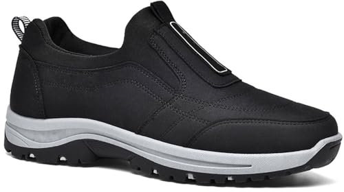 PTKG Scarpe Ortopediche Scarpe Ortopediche Uomo Scarpe da Passeggio Uomo Scarpe per Diabetici Donna Scarpe Uomo Pianta Larga Comode Trekking Uomo Scarpe Comode,Nero,42/260mm