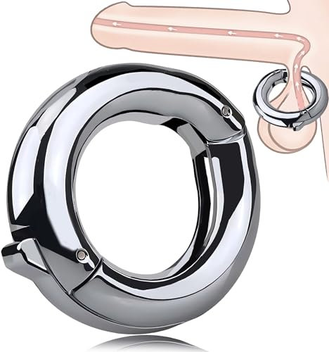 Sadodo 40-50mm Metall Verstellbarer Hodenring für Männer Edelstahl 183g Gewicht Cock Ringe Penis Ring Mann Ball Stretcher Anhänger Hoden Ring Hodenstrecker Sex Spielzeug Verzögerung Ejakulation (L)