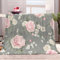 Traditionell Blumenmuster Pfingstrose Fleecedecke Grau Kuscheldecke Überwurf Decke Weiche Sofadecke Bettdecke, Flauschig Weicher Überwurf Couchdecke für Reisen und Camping 130x150 cm