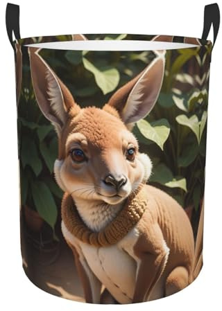 Lustiger Wäschekorb mit Känguru-Zoo-Aufdruck (verschiedene Muster), Wäschekorb steht gut, einfach zu verstauen.