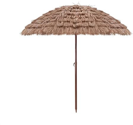 Genérico Sombrilla Playa de Paja con Inclinación y Altura Ajustable, Sombrilla Hawaiana de Exterior para Jardín, Piscina(160cm/5ft)