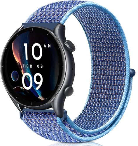 VELULYX bracelet élastique nylon compatible avec Amazfit GTR 47mm/2/2e/3/3 Pro/GTR 4/4 Pro/Stratos 3/2, bracelet 22MM pour Xiaomi Watch S1/S1 Active/Xiaomi Mi/S3/Watch 2