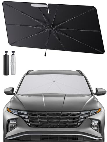 SHAOHAO Compatible con H*yundai Tucson NX4 2022 2023 2024 2025 Parasol Coche Delantero Protector Solar Parasol Paraguas Coche Resiste a los Rayos UV Plegable H*yundai Tucson Accesorios