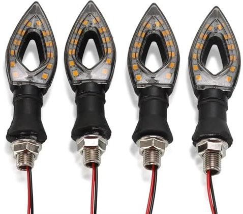 PQAWSFR Blinkerleuchten Kompatibel Mit Für ZX6R Für ZX7R Für ZX9R Motorrad-Blinkerleuchten, Blinker, Blinker, Bernsteinlampe, Wasserdicht(2 Pairs)