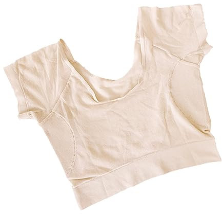 Didiseaon 1pc Underarm Sweat Pad Vest Absorbent Shield for Women Washable and Breathable Thin Underwear Vest Comfortable and Armpit Sweat Protector for Daily Wear and Sports Beige