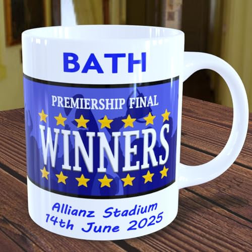 Bath Premiership Rugby Winners Mug 2025 Final Trophy Souvenir
