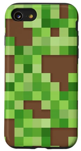 Pixel Block Camo Green Pattern for Gamers and Adventure Fans Hülle für iPhone SE (2020) / 7/8