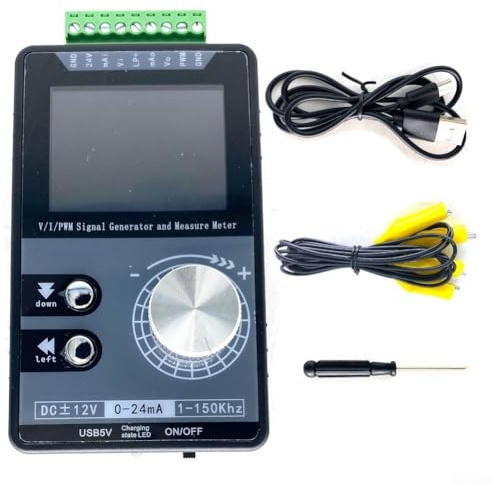 Verstellbarer für PWM Impuls-Signalgenerator 0-12V DC Spannungs- Und Stromsimulator 0-24mA Mit 1-150kHz Frequenz- Und Duty-Cycle-Einstellung, 1500MAh Akku, Kurzschluss- Und Verpolungsschutz