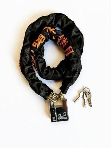 Heavy-Duty 1m Anti-Theft Chain Lock, 1300g Hardened Steel, Bolt Cutter Resistant Padlock, Uncuttable Chain, Maximum Theft Protection for Bicycle, Motorbike, Scooter, Glass Door, Gate Security.