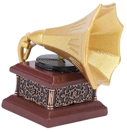 Generic Carillon per Grammofono in Miniatura Accessorio per Casa delle Bambole Vintage retrò per Camera da Letto Soggiorno Dettaglio in Resina