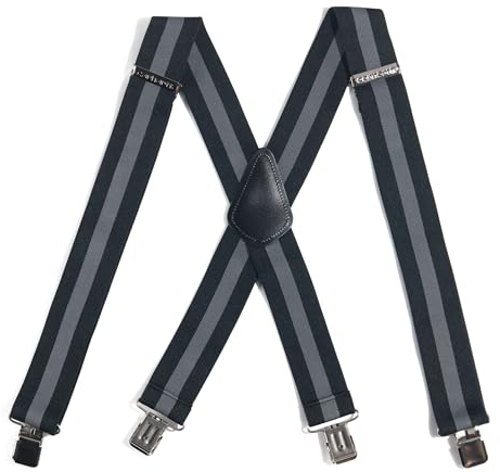 Carhartt Herren Utility Suspender Hosenträger, Elastisch, zweifarbig (Schwarz/Stahlstreifen), Einheitsgröße