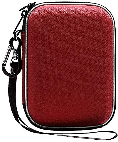 Lacdo External Hard Drive Carrying Case for Western Digital WD My Passport Mac for Ultra/WD Black P10/WD Elements 2.5 inch EVA Portable Storage Cable Case HDD 1TB 2TB 3TB 4TB 5TB Travel Cover, Red