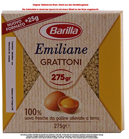 Barilla Emiliane Grattoni all'Uovo 12 x 275g = 3300g Eier 19,36% Eierteigwaren