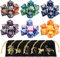 CiaraQ Polyedrische Würfel 6 x 7 (42 Stück) Doppel-Farben Tisch Spiel Würfel für RPG Dungeons und Dragons Pathfinder mit Gold Muster Beutel DND RPG MTG D20 D12 D10 D8 D6 D4