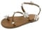 Minetom Sandales Plates Femmes, Chaussures de Ville Été à Style Tressée Perles Tongs Nu Pieds à Talons Plats Confortables Tendance 2018 pour Pieds Larges Grande Taille Noires Bleus E Blanc 41 EU