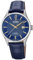 Festina Uhr Für Herren F20007/3 Swiss Made Silber Edelstahl Case BlauLeder Band