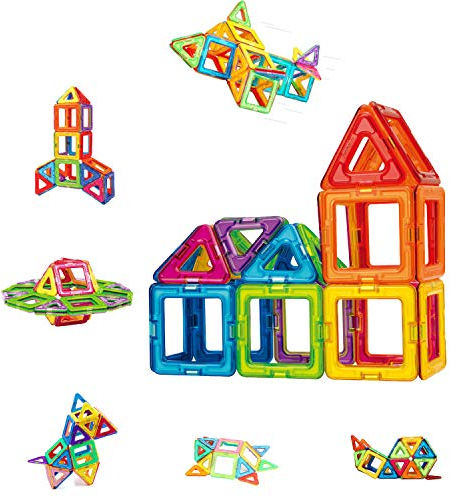 CONDIS 42 Piezas Bloques de Construcción Magnéticos para Niños Kit de Inicio, Juegos de Viaje Construcciones Magneticas Imanes Regalos Cumpleaños Juguetes Educativos para Niños Mayores de 3 años