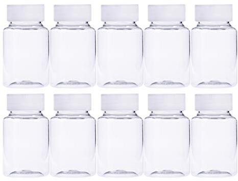 12pcs Pet Pill Container Bottles Screw Lid Storage for Vitamins Capsules and Liquid Leakproof for Home and Travel Use