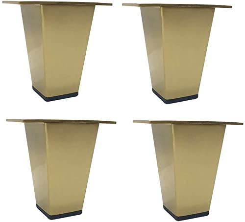 Zuverlässige Möbelbeine, Metall-Möbelbeine, Sofa-Ersatzfuß, goldener Couchtisch, Erhöhungsfuß, Schrank, Tischbeine, 8,5 cm - 9,5 cm, rechteckige rutschfeste Matte (vier Stück), 95 mm (Größe 85 mm)