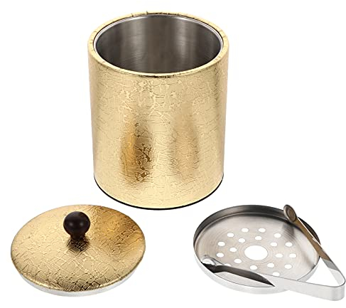 BESTonZON Kühler Groß Blumeneimer Eiseimer Getränke mit Deckel Golden Wein Bier Getränke Eimer Party Bar Süßigkeiten Bonbons Popcorn Frites Snacks Behälter Tragbare Kühlbox