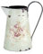 Deko Blech Kanne Metallblumenvase mit Griff und Ausgießer Vintage Retro Dekoration Shabby Motiv Blüten/Blütenmuster