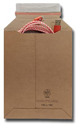 verpacking Wellpappversandtaschen Braun 145 x 190 mm - A6 [Größe und Stückzahl wählbar] Kartonversandtasche Versandtasche Pappe selbstklebend Versandumschläge aus Wellpappe 25 Stück