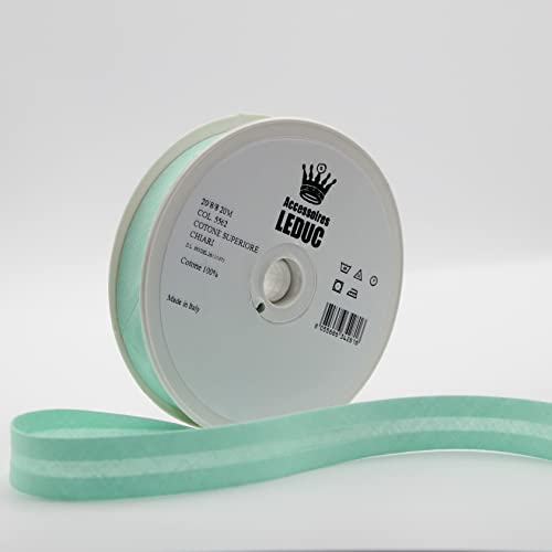 Leduc Baumwollband, 20 m, 30 Farben, für Näharbeiten, 2-lagig, 8/20 / 8 mm Mint 5562