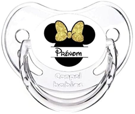 CDJS France Ciuccio Ciuccio personalizzato Nome Minnie dorato MI001