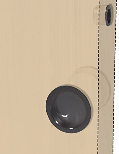BricoShopping® Türgriffe Set für Innentür Holz Schiebetür Schiebetür Set ohne Schloss Unterputz Haken Schlüssel und Blindratsche rund Stahlkappe (Rund S/Schloss, Schwarz)